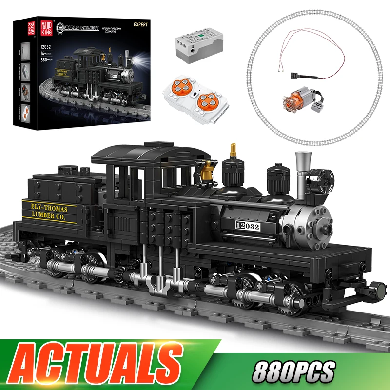 Mould King 12032 Technical Train Toys The RC&RC Shay-Type Steam Locomotive Building Block Assembly Car Brick Kids Christmas Gift