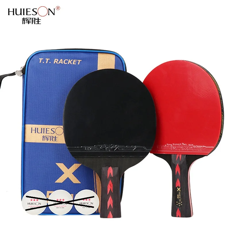 (2 Stück/Paar) Huieson Tischtennisschläger 5/6 Sterne Hochelastischer Hochwertiger Trainingsschläger Pingpong-Schläger-Set (ohne Bälle) – Detail 10