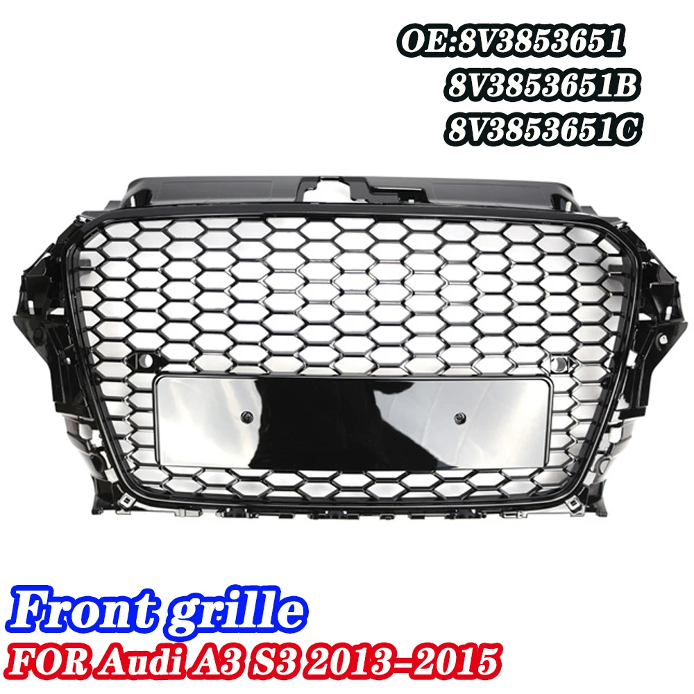 

Suitable for A3 S3 Middle Grid Front Bumper Honeycomb Center Frame Air Intake Front Grille 2013-2015