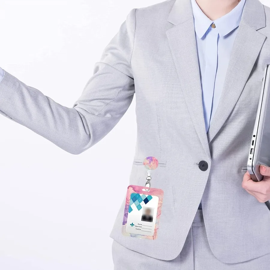 شارة بكرات قابل للسحب مع حلقة تسلق بكرة كليب عامل شارة حامل حزام الطويق الهوية ID شارة حامل حالة ممرضة طبيب #6