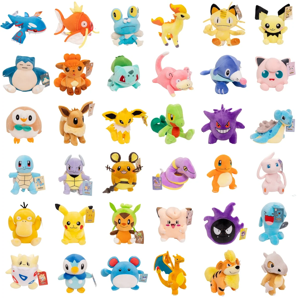 Pokemon Plush Anime Gengar Squirtle Snorlax Pikachu Eevee Lapras Bulbasaur Mew Plushies Toys Hobbies Kids Xmas Birthday Gifts