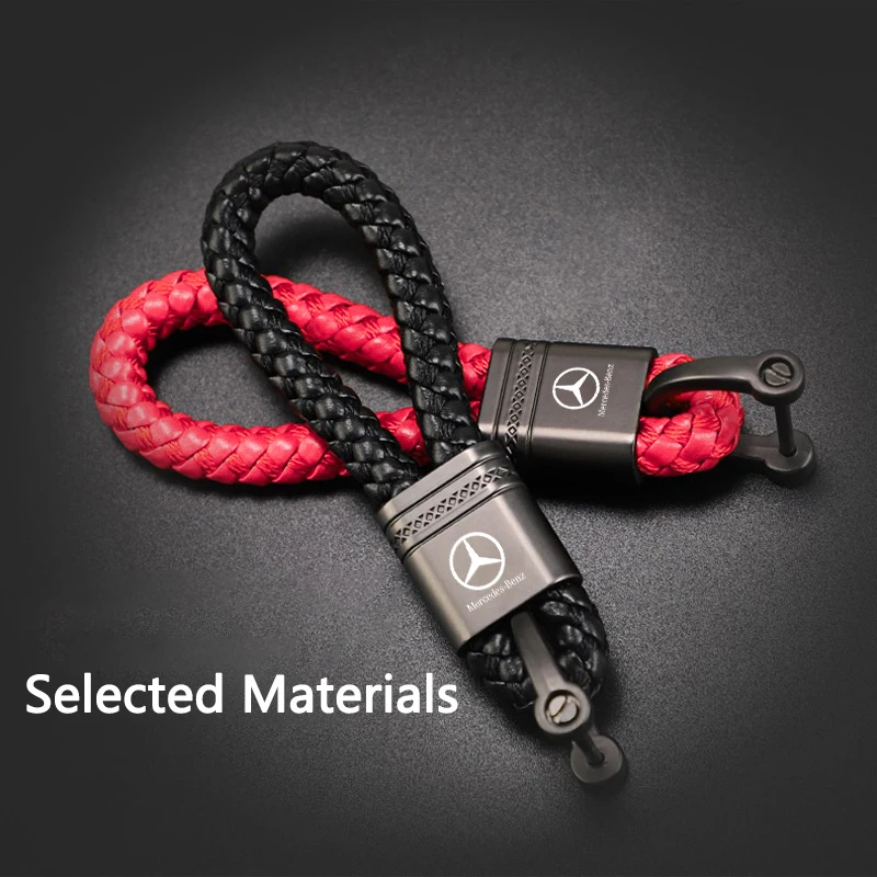 High Quality Fashion Business Leather Braided Rope Keychain Keyring Car Accessory  For Mercedes Benz A B R G Class W204 W251 W46