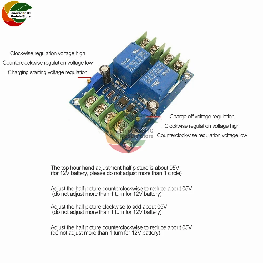 Imagem -03 - Placa de Controle de Carregamento Automático Fonte de Alimentação Módulo de Comutação Falha de Energia da Bateria Módulo de Disjuntor de Emergência