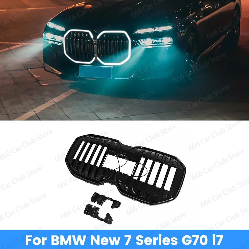 

LED Car Front Hood Grille For BMW New 7 Series G70 i7 Style Kidney Grille Front Grill Grid M Sport Illuminated With Lamp