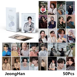 Tarjeta Lomo láser Yoon Jeonghan, Mini postal de estrella coreana, 3 pulgadas, HD, tarjetas de colección para fanáticos, 50 unidades por juego