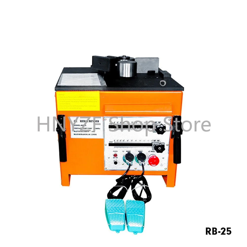 RB25/RB35 Rebar Bending Machine 220V/110V 1700W/1800W Desktop Hoop Bender angle 0-180° Bending diameter 6-25mm foot switch