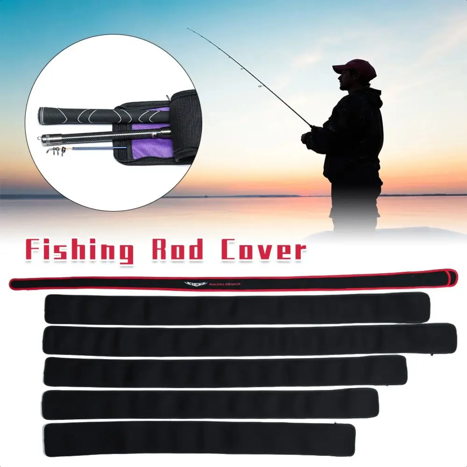 

Fishing Rod Wear Resistant Soft Thicken case Protective Bags Rod Sleeve 150cm/140cm/130cm/120cm Lure Fishing Tackle