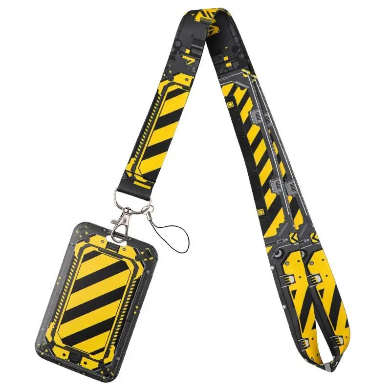 Klassisches Warnband-Ausweishalter-Halsband für Schlüssel, Schlüsselanhänger, USB-Badge-Halter, Schlüsselring-Zubehör, Geschenke für Freunde – Detail 5