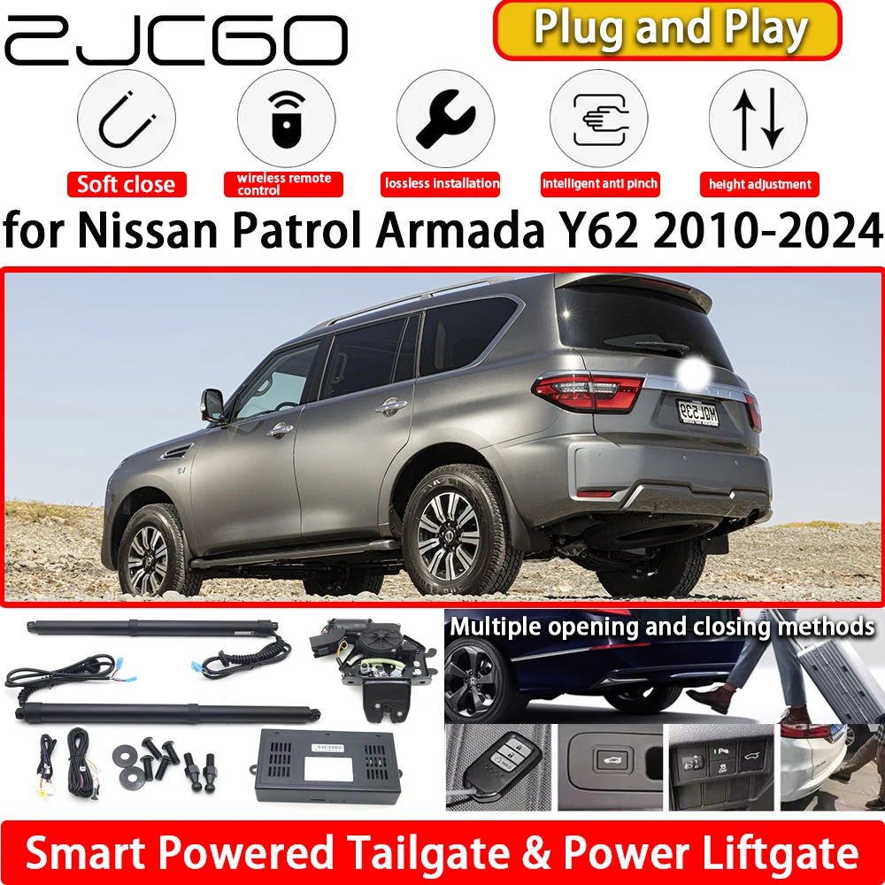 

ZJCGO for Nissan Patrol Armada Y62 2010-2024 OEM Automatic Electric Powered Tailgate Power Liftgate Tail Gate Lift Kit System