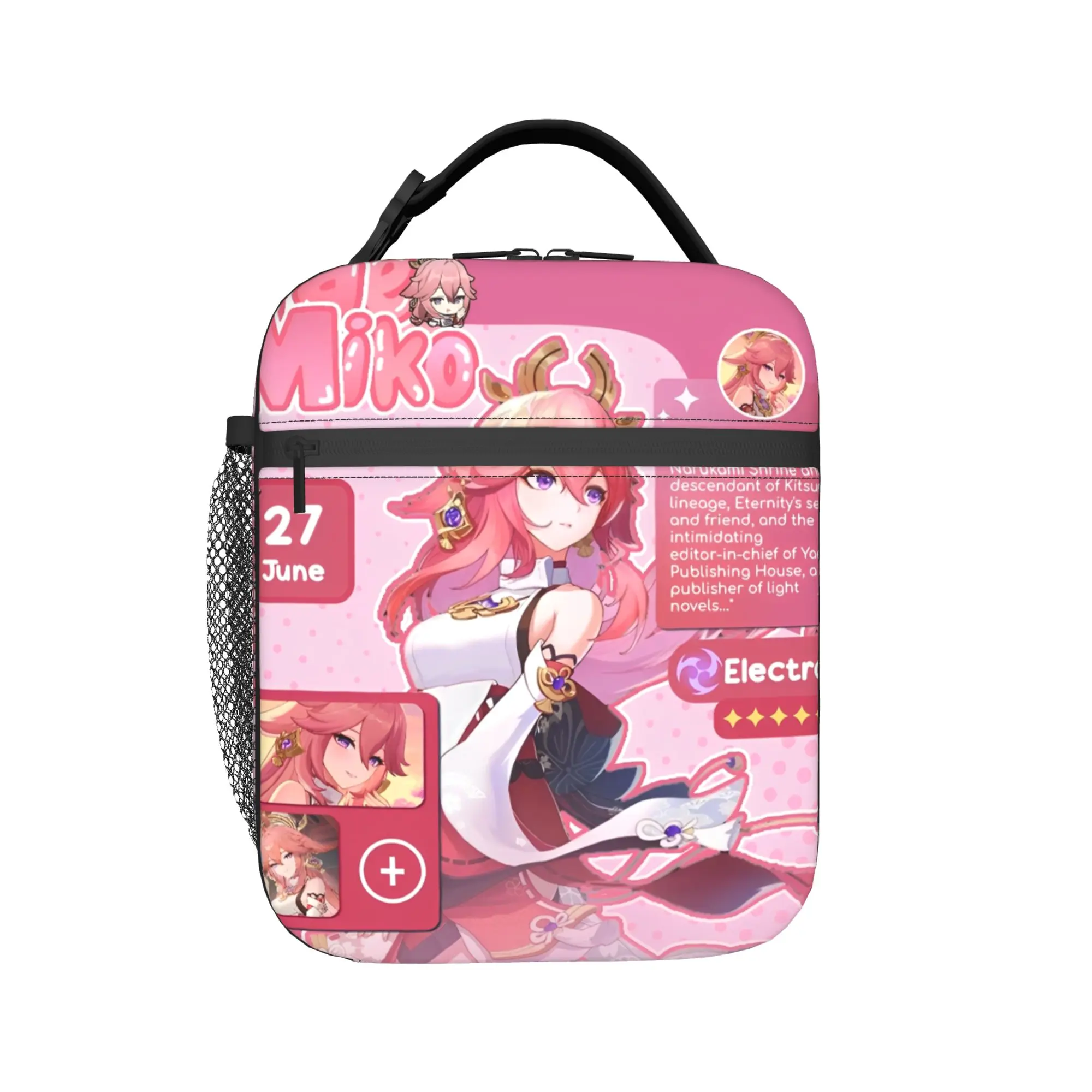 yae miko genshin impact Merch Insulated Lunch Bag For Picnic  Food Storage Bag Leakproof Cooler Thermal Bento Box