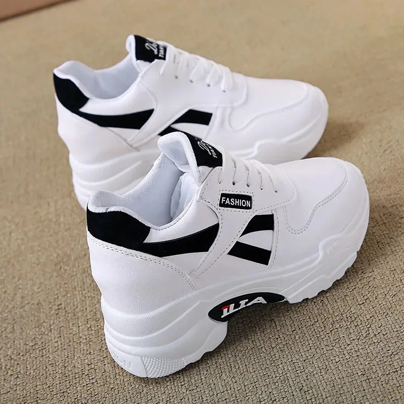 Nuove scarpe da donna Sneakers Piattaforma Aumento interno Scarpe Casual Calzature da donna Moda di lusso Scarpe sportive da tennis Tenis De Mujer