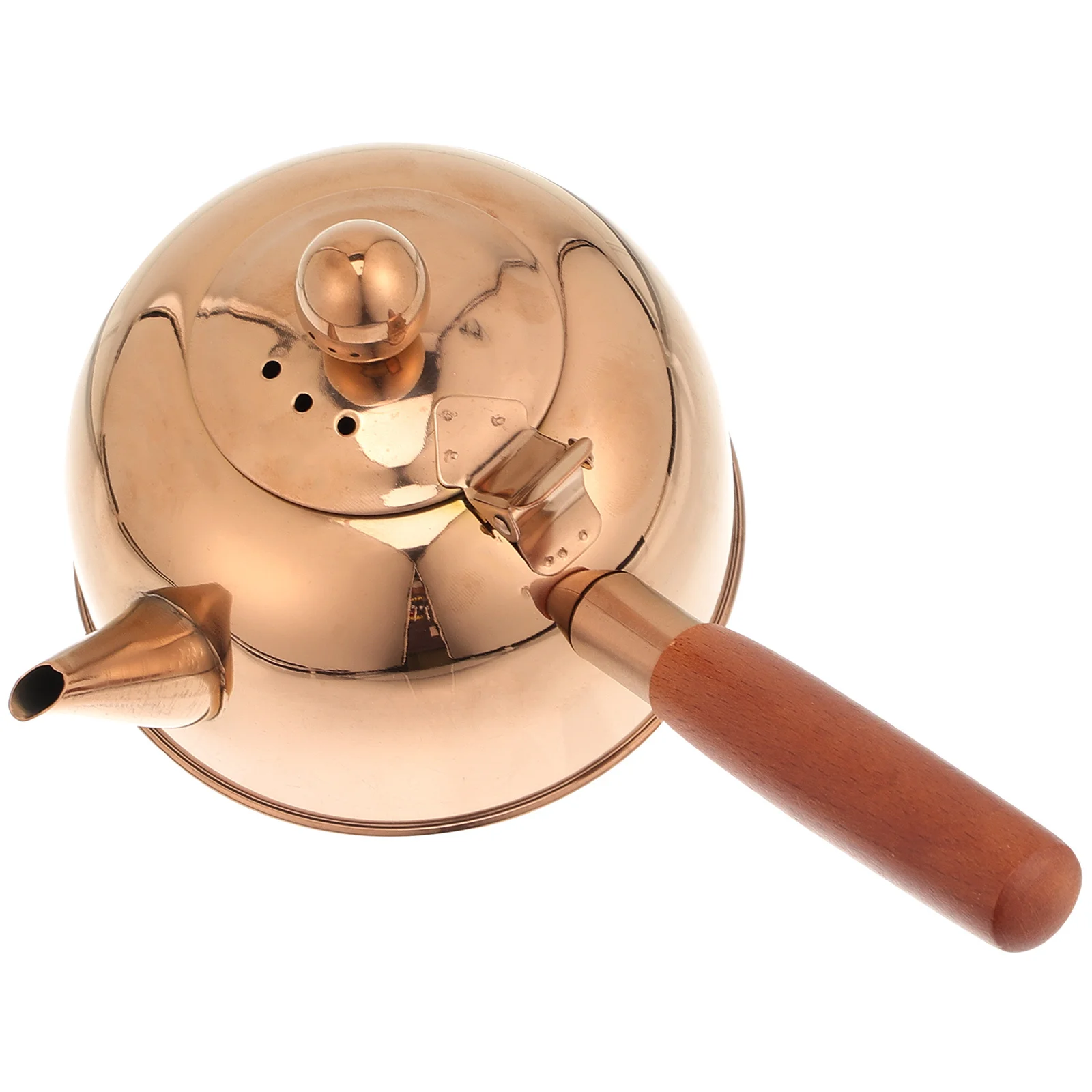 

Stainless Steel 500ml Tea Kettle Wooden Side Handle Stove Tops Household Teapot Efficient Heat Insulated Boiling