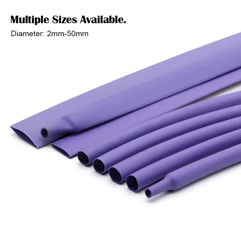 1 متر-25 متر 1 مللي متر ~ 50 مللي متر الأرجواني البرتقالي البولي أوليفين تقلص الحرارة يتقلص أنبوب كابل معزول كم أنابيب سلك موصل حامي التفاف #5