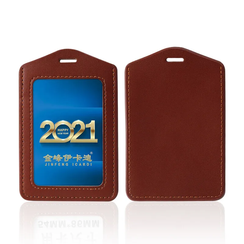 New Super Quality Genuine Leather Business ID Card Holder Badge License with Lanyard Multi-Color Options (Standard Size)