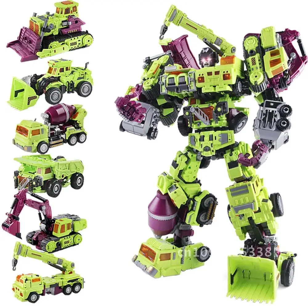 NBK 3349 Devastator G1 Transformation Combiner Action Figure Movie Model Deformation Car Robot Scrapper Scavenger For Kids Toys