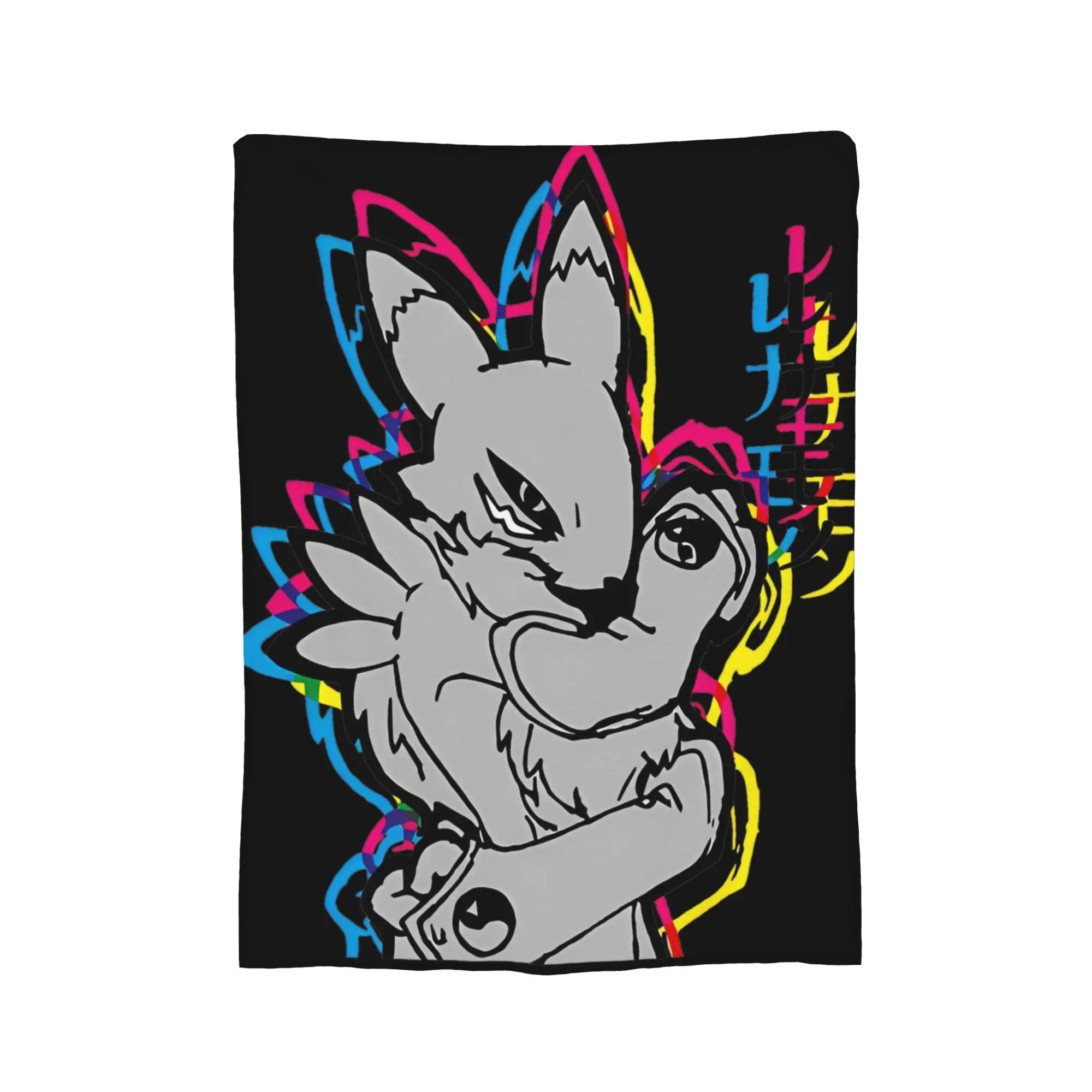 Colors Renamon Blanket  Digimon Anime Fanart Cmyk Plush Awesome Soft Throw Blankets for Home  Winter