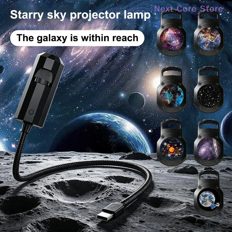 Projector Mount Ceiling - [NC]โคมไฟโปรเจคเตอร์ USB ลายท้องฟ้าเต็มไปด้วยดวงดาว สำหรับเพดาน ผนัง ห้อง