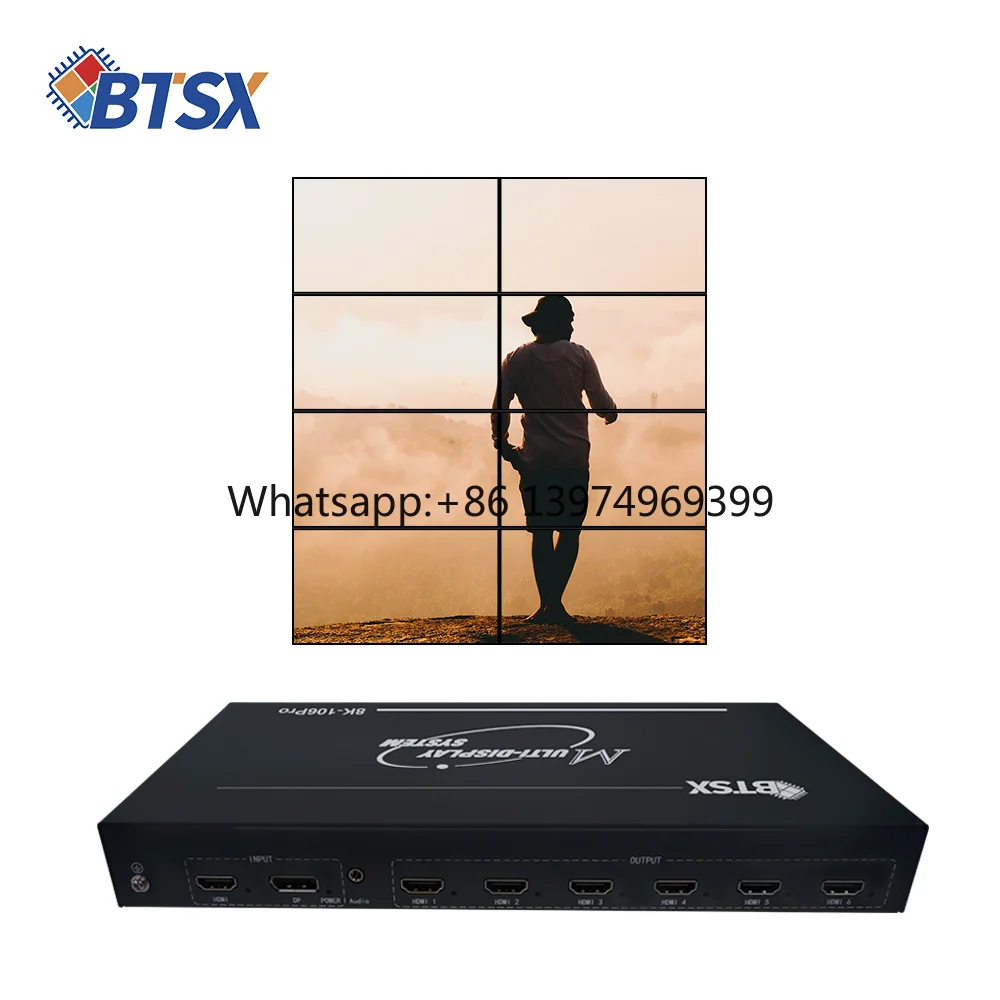 Bitvisus Multi-Unit 8K Expansion Controller HDMI 8K Input 6 Output Multi-Screen Viewer 1x6 2x3 6x1 Multi-Monitor Splitter
