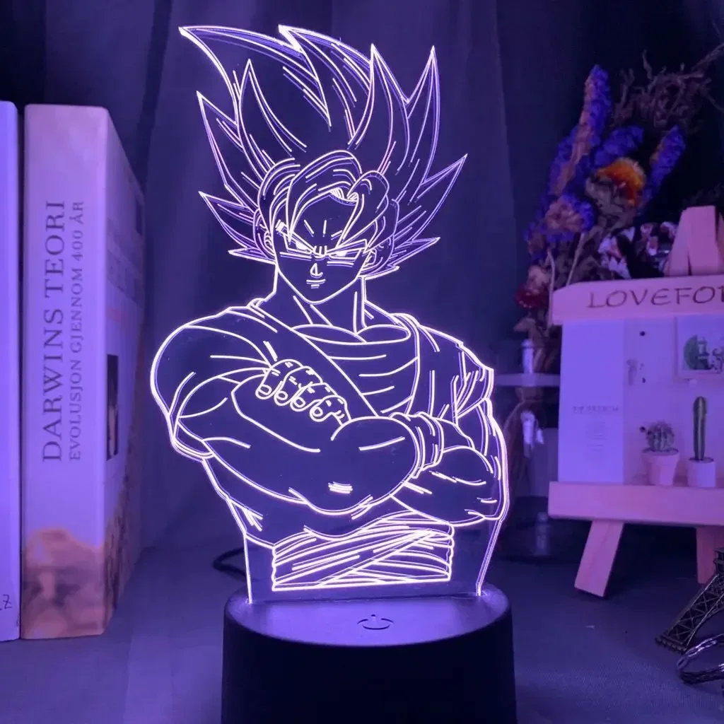 

Goku Super Saiyan Led Night Light Anime Dragon Ball Table Lamp Children Bedroom Decor 3D Lamp Boy Birthday Party Decor