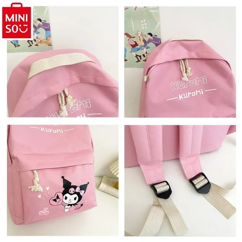 MINISO ransel kampus kartun lucu, ransel Lima potong ringan untuk siswa, Multifungsi dan kapasitas besar