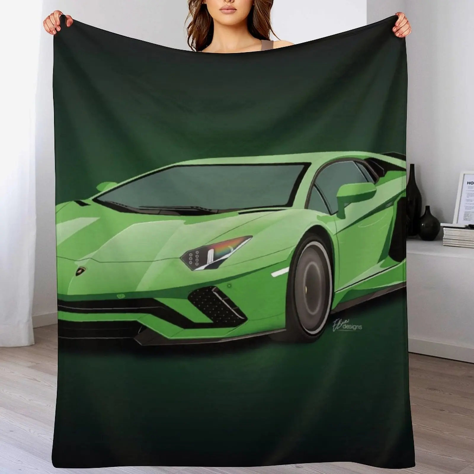 Lime Lambo Throw Blanket Sofa Quilt Thermals For Travel Personalized Gift Blankets