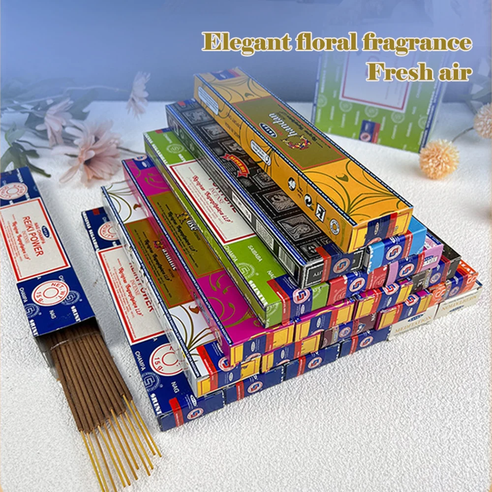 Indian Satya Incense Soothing Bamboo Stick Incense, Natural Tibetan Incense for Purifying Air, Aiding Sleep, Home Aromatherapy