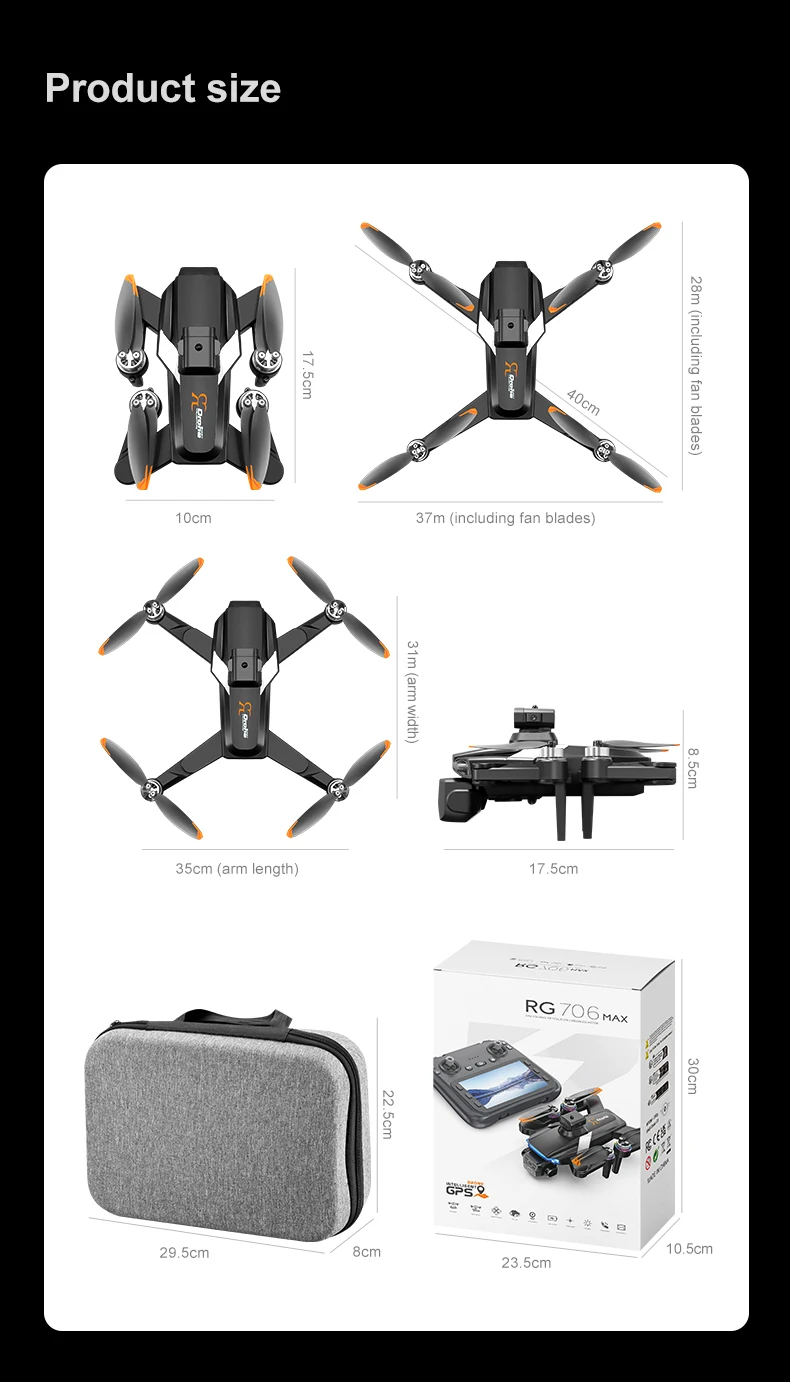 RG706MAX RC Drone 7.4V 3000Mah Battery/Propeller RG706 MAX Drone Battery RG706MAX Drone Battery Blades RG706 MAX Dron Battery