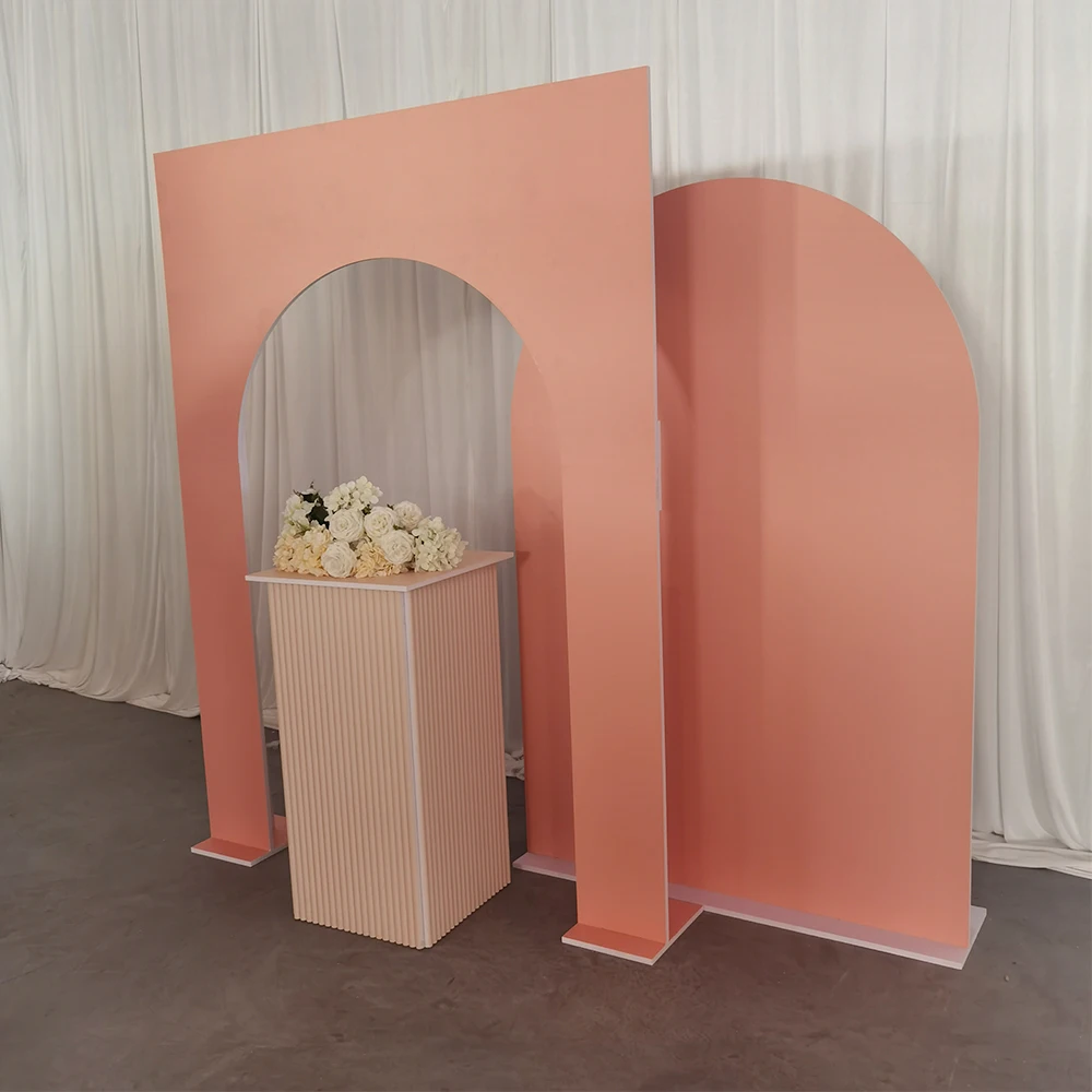 Newest Design Craft Pink UV Printing Arch Wedding Backdrop Panel For Marriage Decoration Ideas