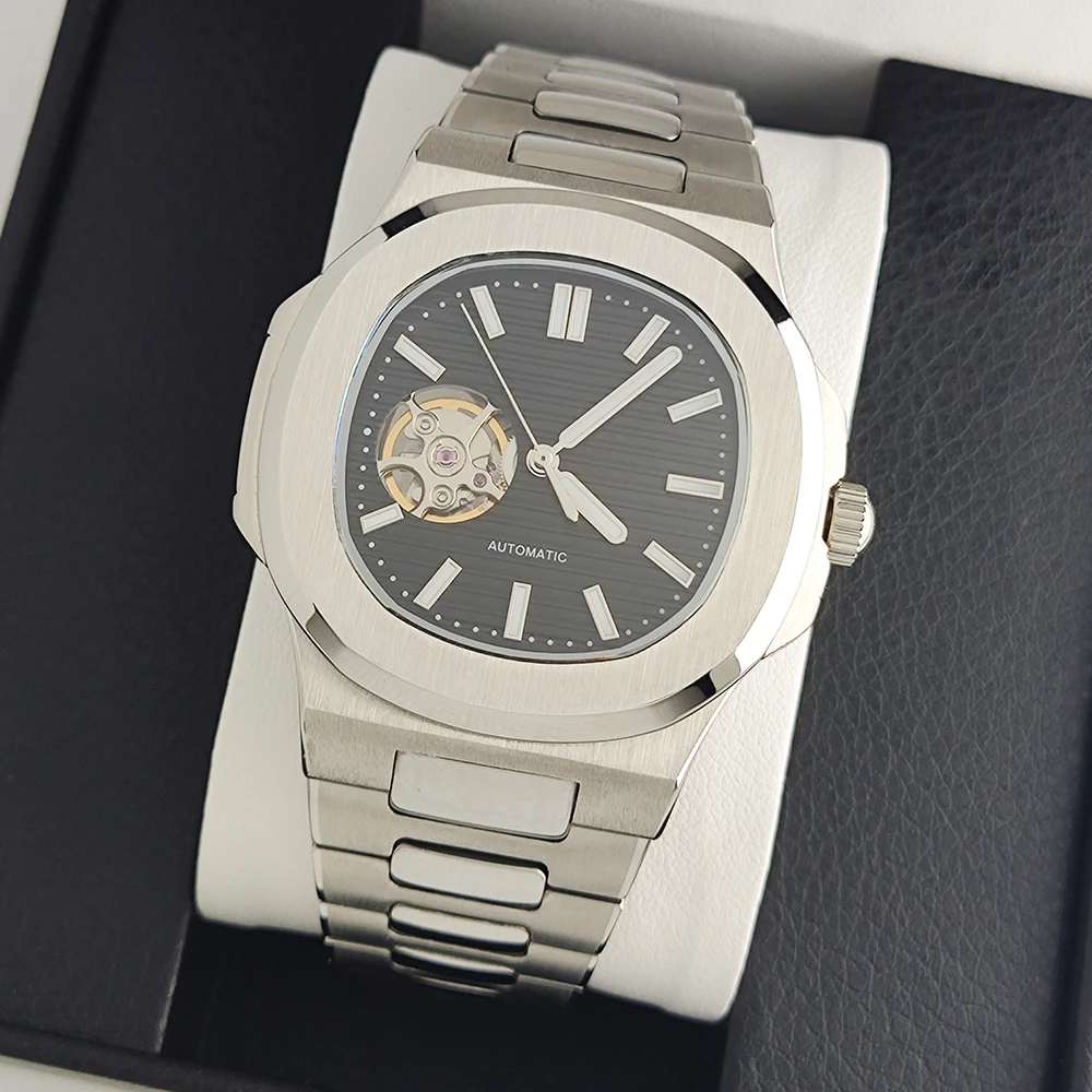 NH38 Movimento Nautilus 39mm Relógio Mecânico Automático Masculino vidro de safira Aço Inoxidável NH38 Relógio de Pulso À Prova D 'Água