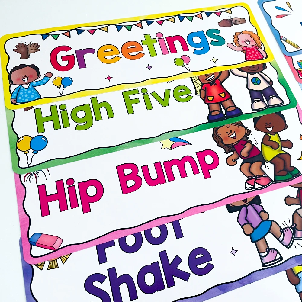 Tarjetas Educativas de Saludos - Kids Educational Posters reseña y precio