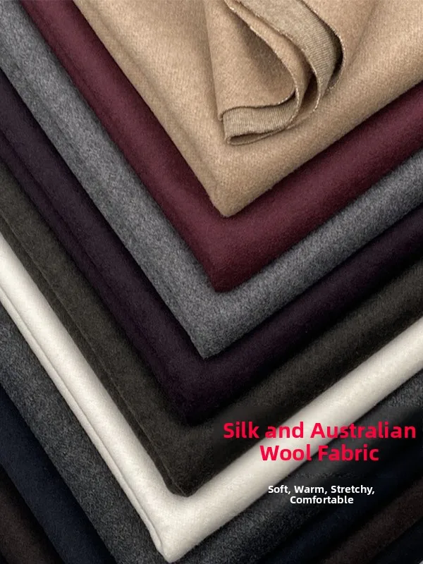 

Осенне-зимняя высококачественная шелковая ткань из австралийской шерсти, струящаяся, для пошива брюк, костюмов, пальто, одежды, материал для рукоделия и DIY