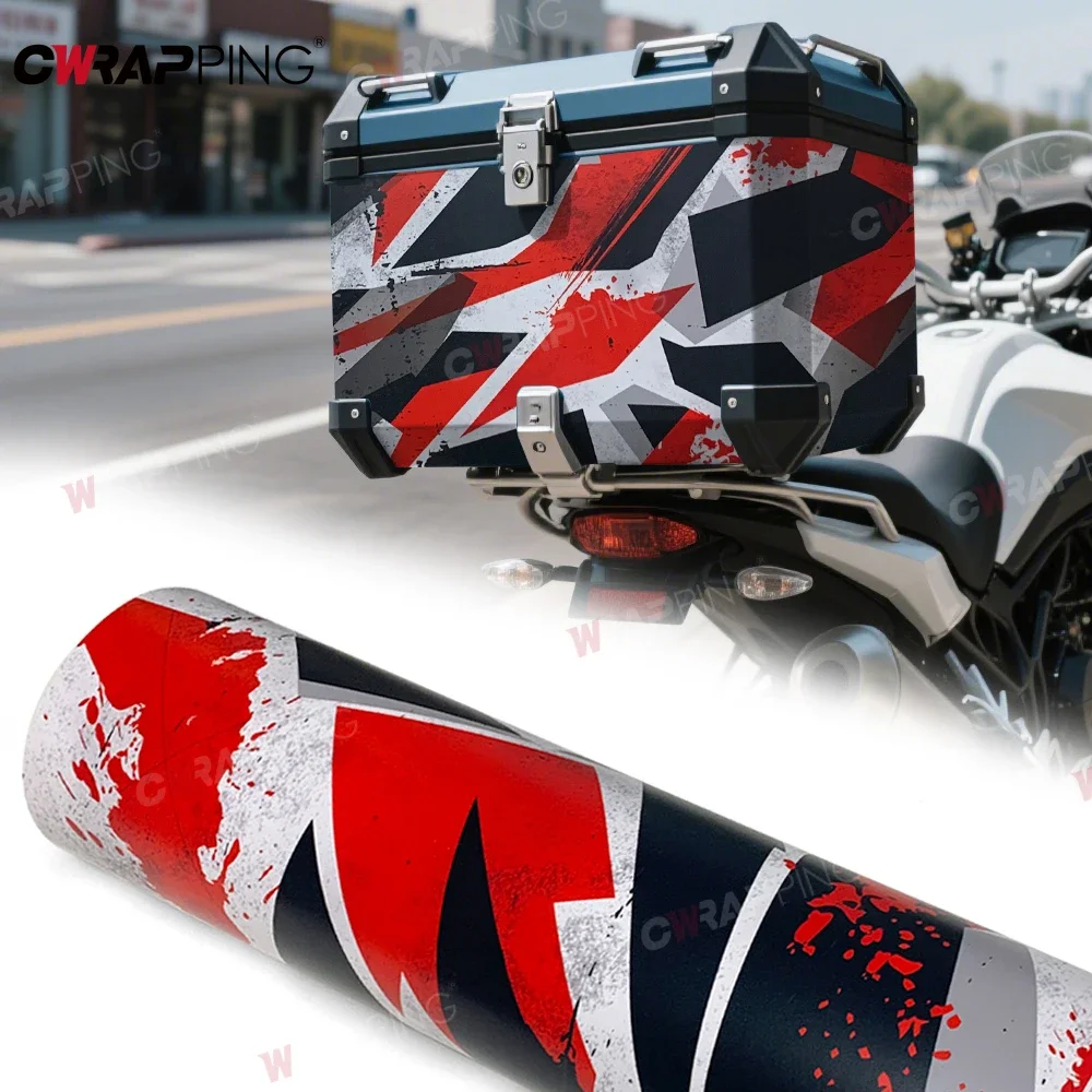 

Red Camouflage Self-adhesive Car Vinyl Wrap Waterproof Car Laptop Motorcycle Exterior Decal Protection DIY Decoration Stickers
