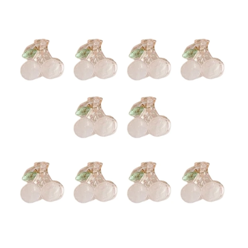 10 CHIẾC Anh Đào Theo Chủ Đề Vuốt Tóc Kẹp Thời Trang Acrylic Móng Vuốt Kẹp dành cho Bé Gái và Nữ Chủ Đề Trái Cây Bện Kẹp dành