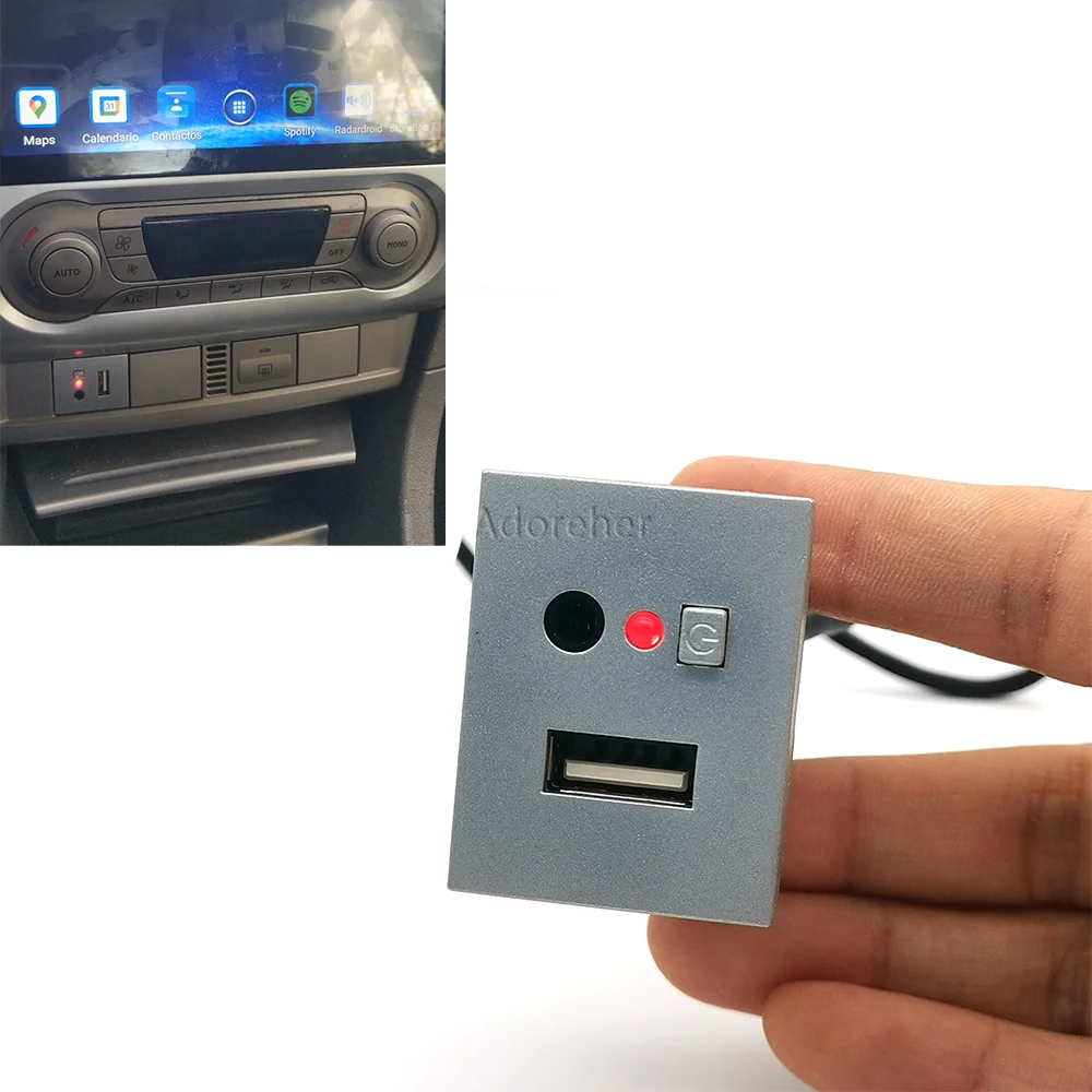 For Ford Focus 2 MK2 2009 2010 2011 C-MAX Kuga Mk1 Car USB AUX Input Adapter Mini Cable USB Jack Interface Switch Accessories