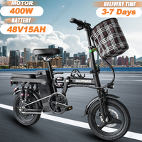 DeePower K306 Foldable E-Bike 400W Motor 48V15AH Removable Battery Electric Bicycle 14 inch tire Adults Commuting Electric Bike