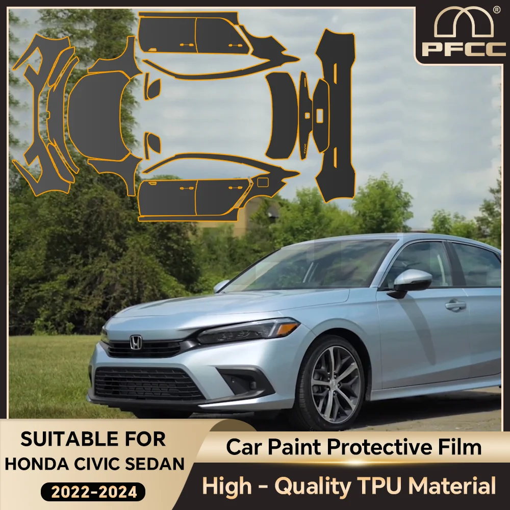 

For Honda Civic Sedan 2022-2024 TPU Paint Protection Film Car Body Bra Anti-scratch Protective Kit Clear PPF Car Accessories