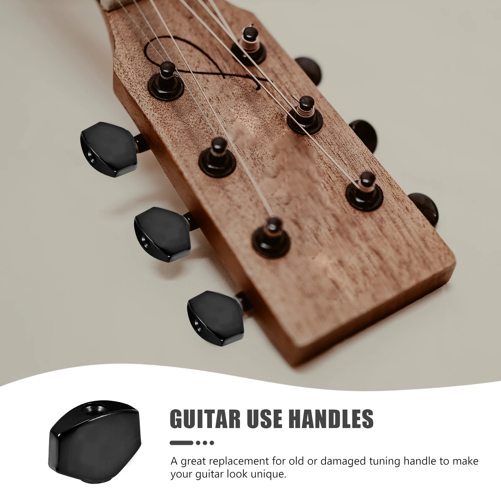 

6Sets Guitar Stringed Instrument Tuning Handles Durable Tuner Caps Folk Guitar Accessories Lock String Function