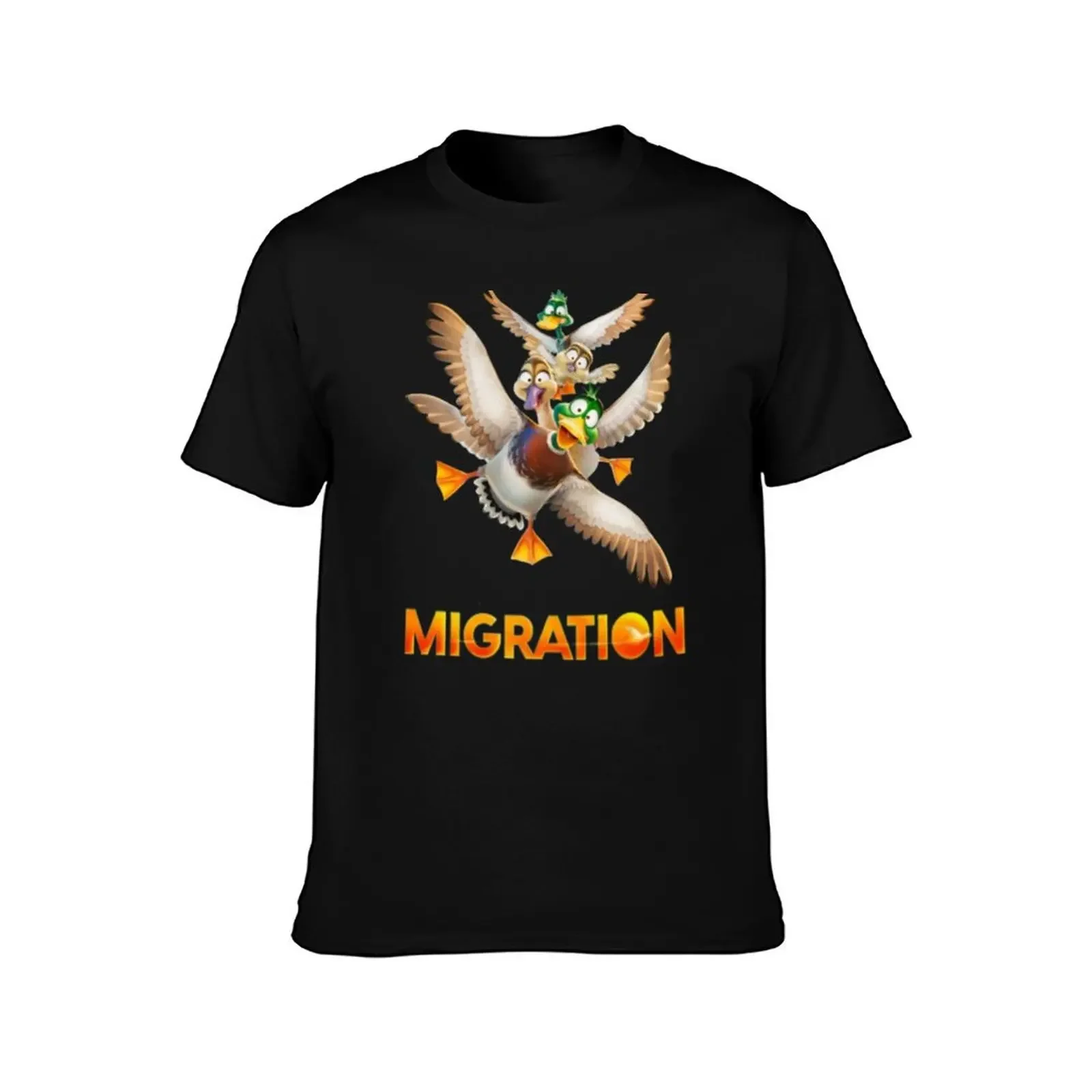 Migration Movie Flying Ducks Design T-Shirt plain blue archive man t shirt anime figures men t shirts high quality