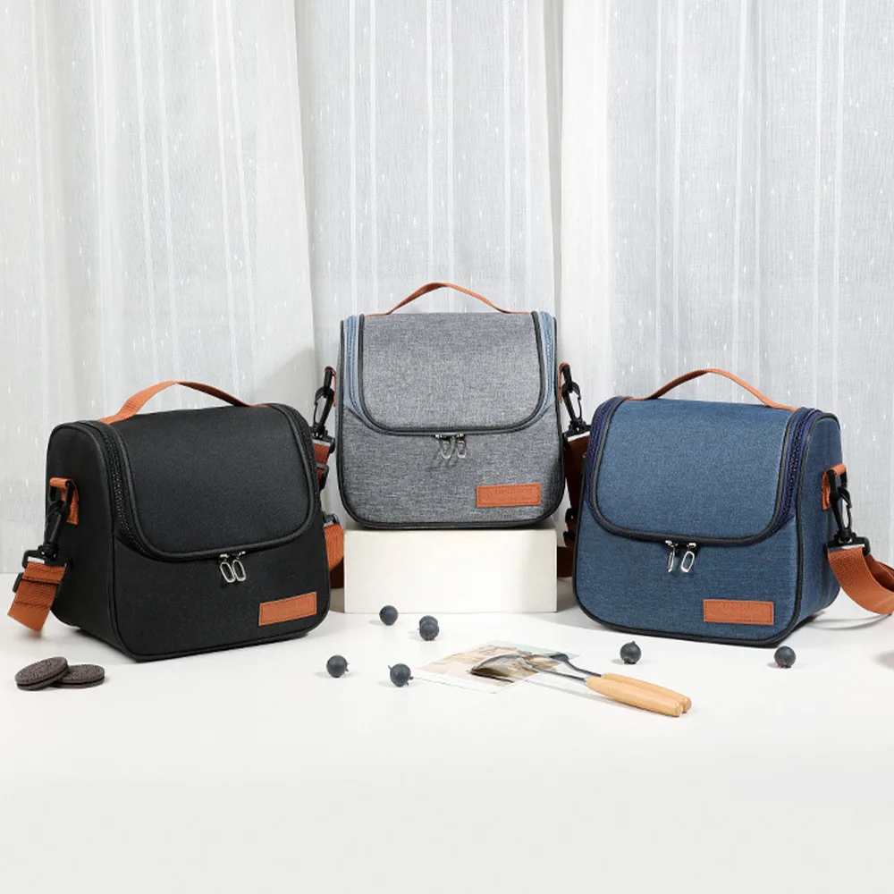 عبوات ثلج لحفظ الطعام الطازج، عبوات وجبات نزهة ذات سعة كبيرة، أكياس معزولة يدويًا، وحزم غداء معزولة عبر الجسم A-DH #3