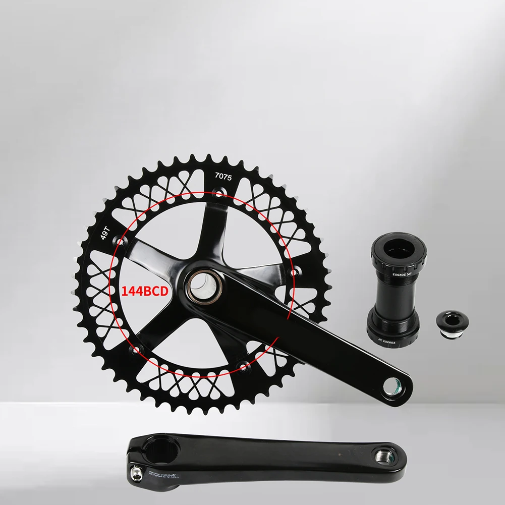 Alloy 7075 Bike Crankset CNC Processing Lightweight Racing For 1/8 Thick Chains Hollow Integrated Bicycle Parts Accessories