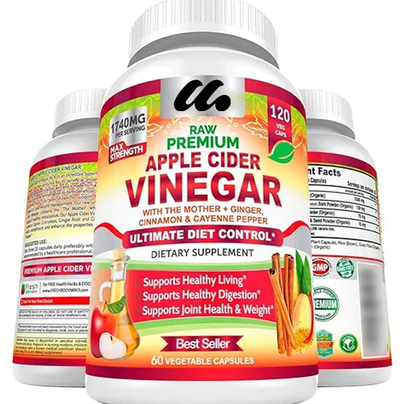 Apple cider vinegar capsules are 100% natural - an ideal choice for healthy living, detoxification, and digestion