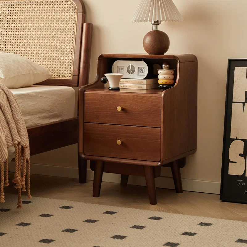 Solid wood bedroom bedside table Small bedside table Modern household small cabinet Locker storage Bedside rack