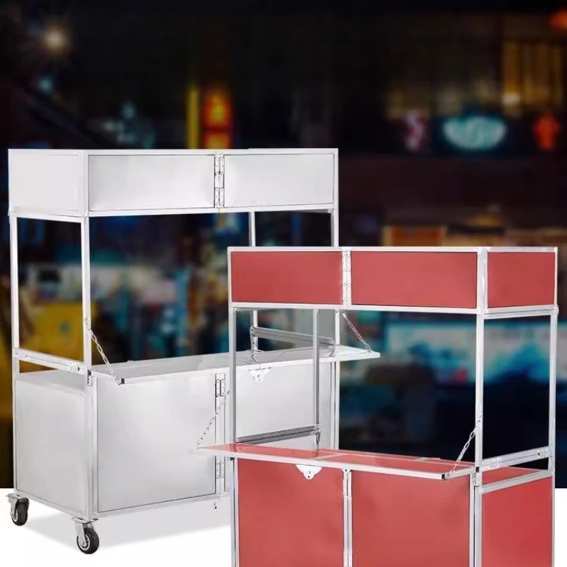 

Snack Cart Stall Cart Multifunctional Dining Cart Grilled Sausage Night Market Crayfish Luwei Foldable Mobile Stall Outdoor