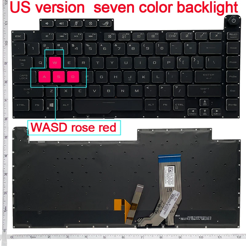 Eua Teclado Inglês para Asus Rog Strix Scar Iii G512 l Plus G531g Gl531 G531gv G531 S531 G531gt G531gu Eua Azul Claro ru sp fr