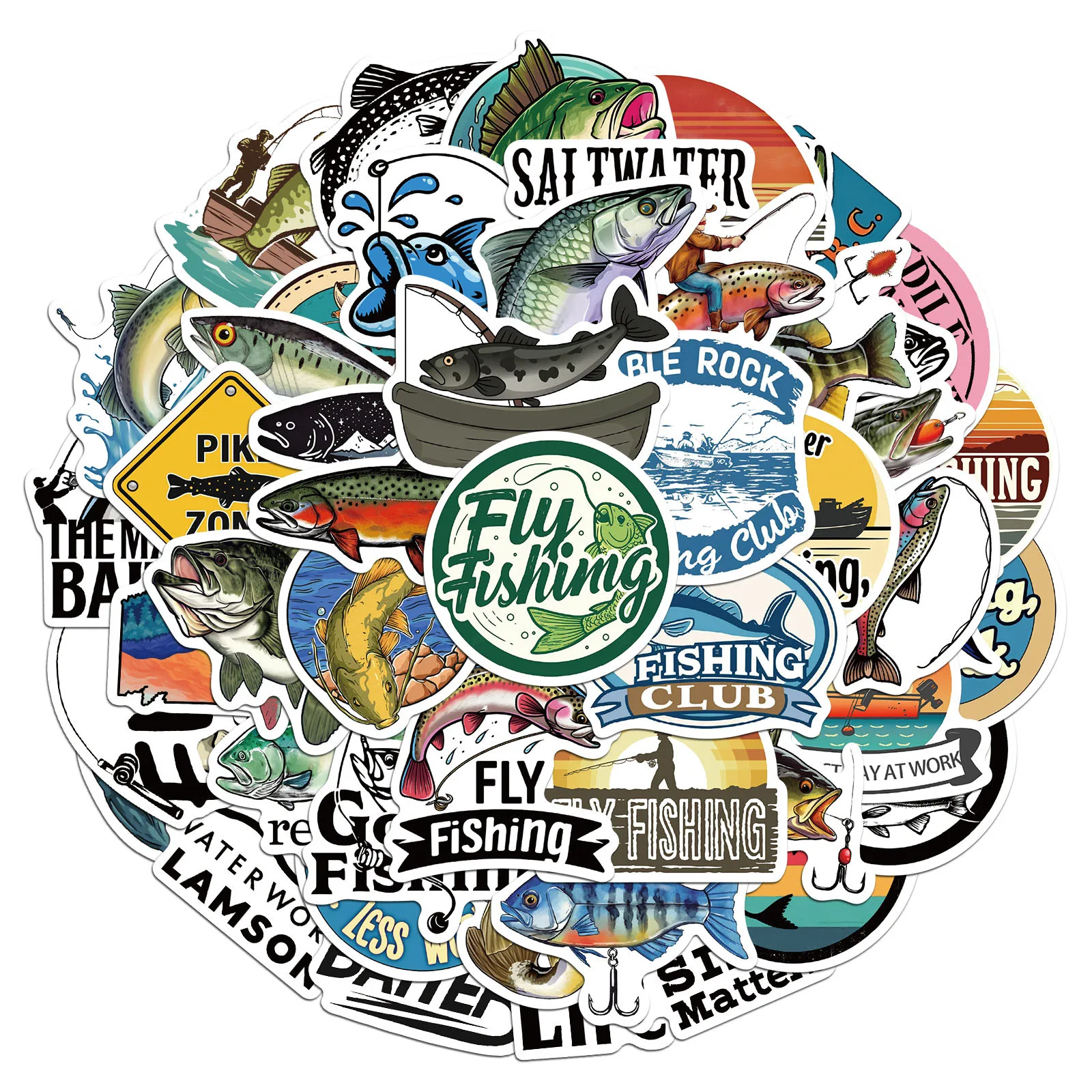 10/30/50PCS Sea fishing Animals Graffiti Stickers Skateboard Phone Guitar Laptop Waterproof Cool Cartoon DIY Sticker Decals Toy