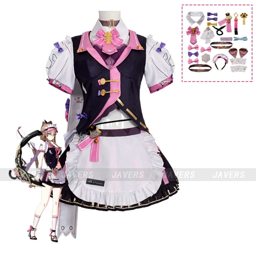 

Reverist Calico Cosplay Game Honkai Impact 3 Costume Pink Maid Dress Lolita Skirt Woman Sexy Carnival Masquerade Role Play Suit