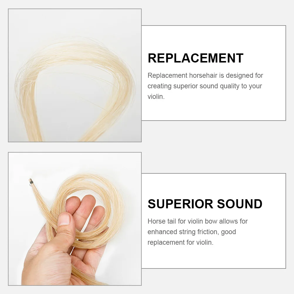 

Genuine Horsehair for Violin Bow Delicately Crafted Replacement Hair for Smooth String Friction Hair