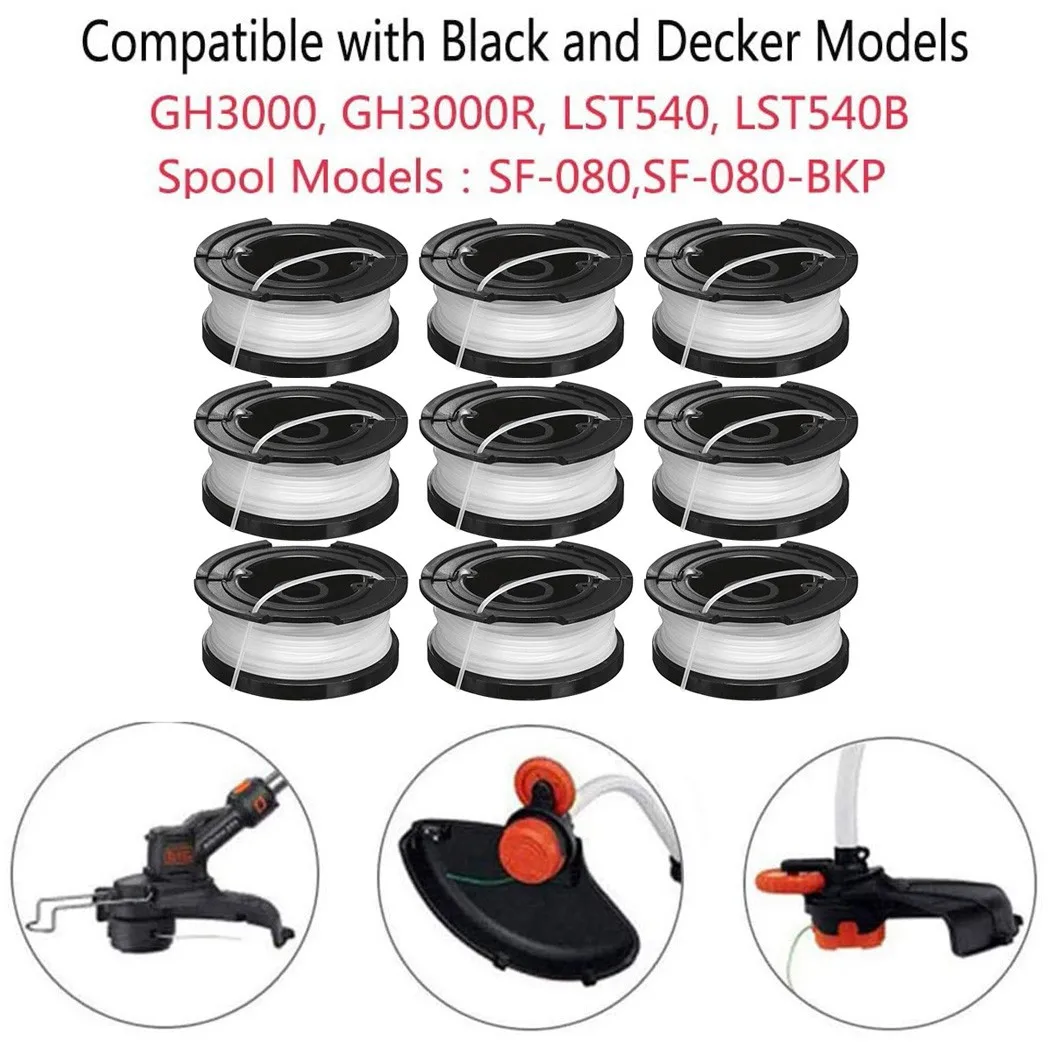Kit de 9 Bobinas de Repuesto para Black & Decker, Modelos A6481, ST4525, ST6600, ST7000, ST7200, ST7500, ST7700, ST7701, STC1820, STC1820PC