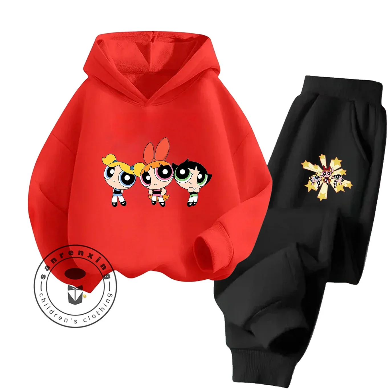 The Powerpuff Girls 2D Cartoon Hoodie Set 2025 طباعة جديدة موضة عادية للأطفال المراهقين بنين بنات رائجة البيع الخريف الشتاء #6