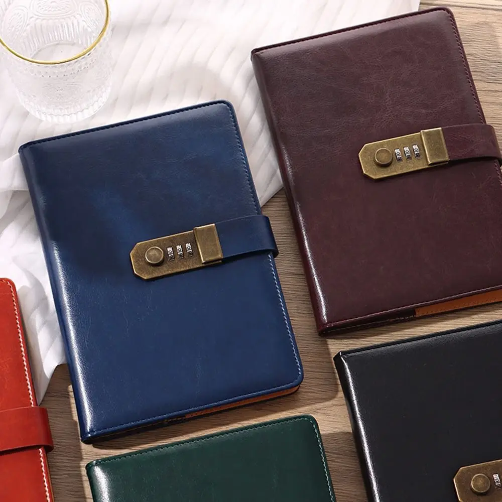 

Ретро-блокнот А5 на 200 страниц, утолщенный, с кодовым замком и паролем, портативный, для защиты секретов, дневник для студентов